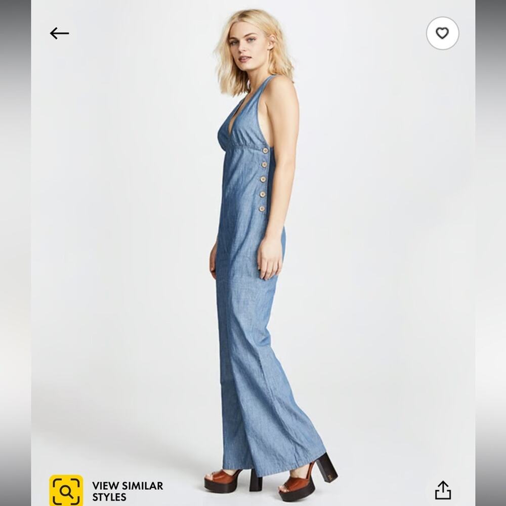 Free People Women Dance All Night Flared Open Back Jumpsuit - Picture 3 of 11